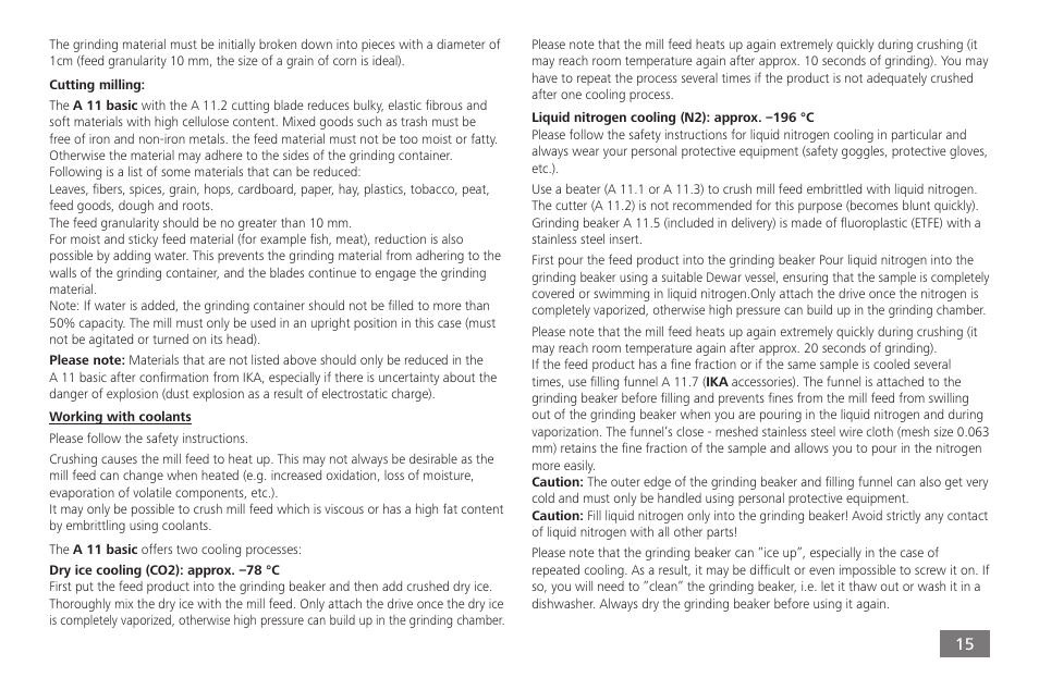 IKA A 11 basic User Manual | Page 15 / 60