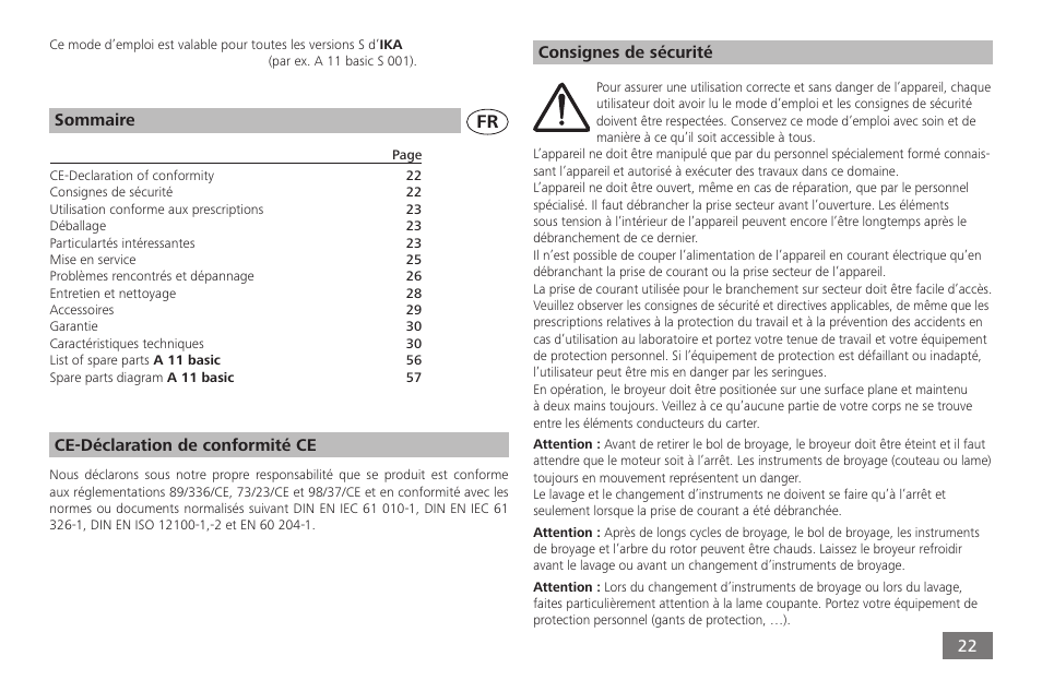 IKA A 11 basic User Manual | Page 22 / 60