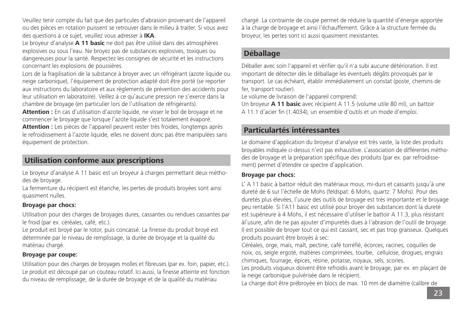 IKA A 11 basic User Manual | Page 23 / 60