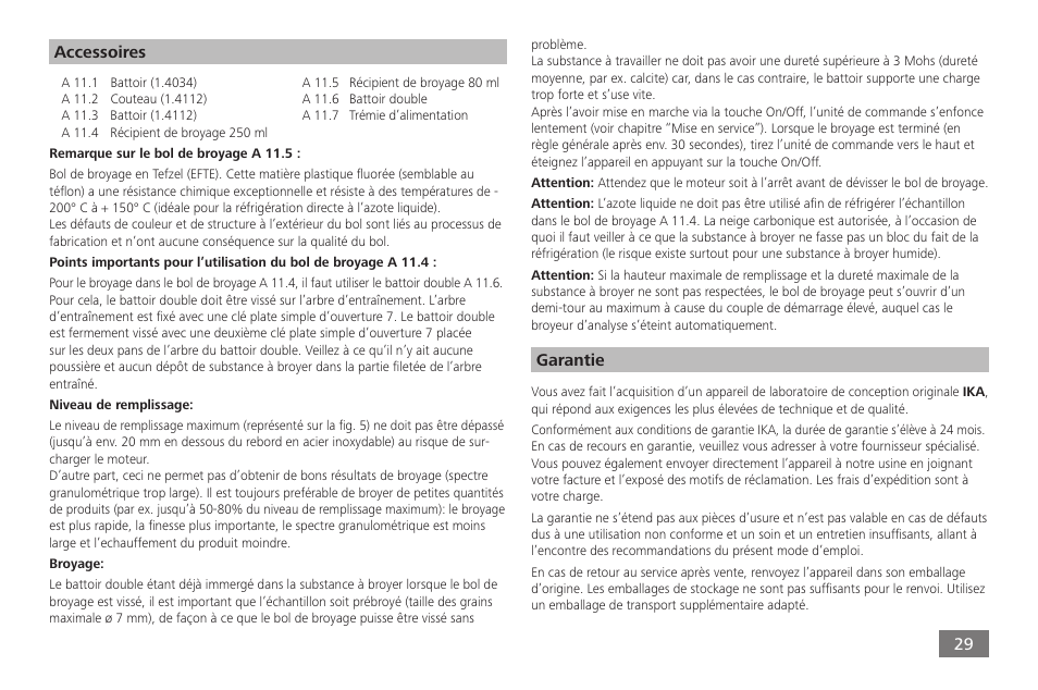 IKA A 11 basic User Manual | Page 29 / 60