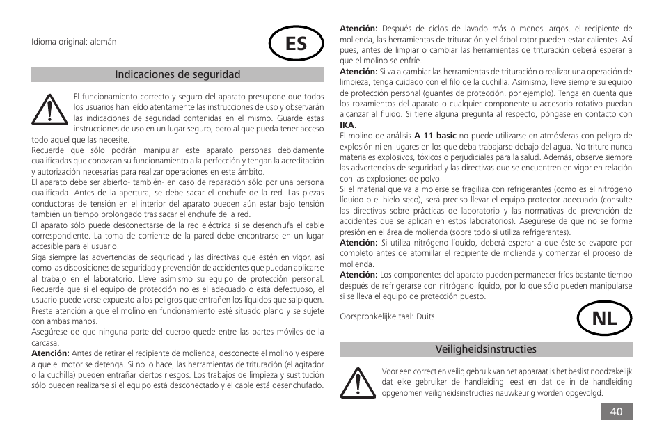 IKA A 11 basic User Manual | Page 40 / 60