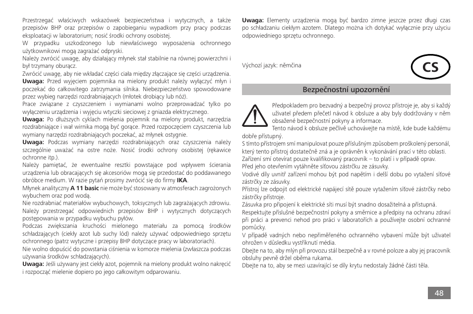 IKA A 11 basic User Manual | Page 48 / 60