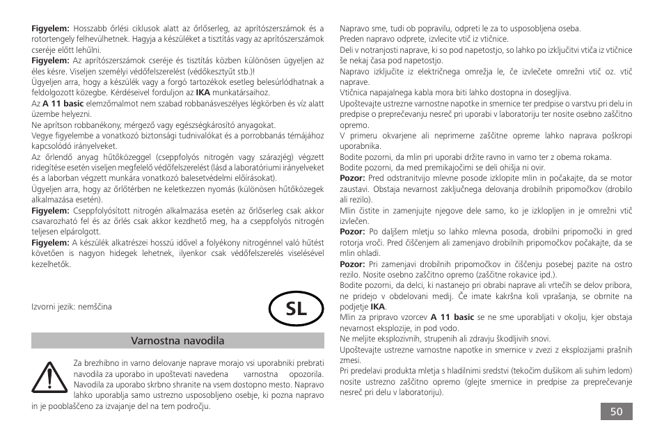 IKA A 11 basic User Manual | Page 50 / 60