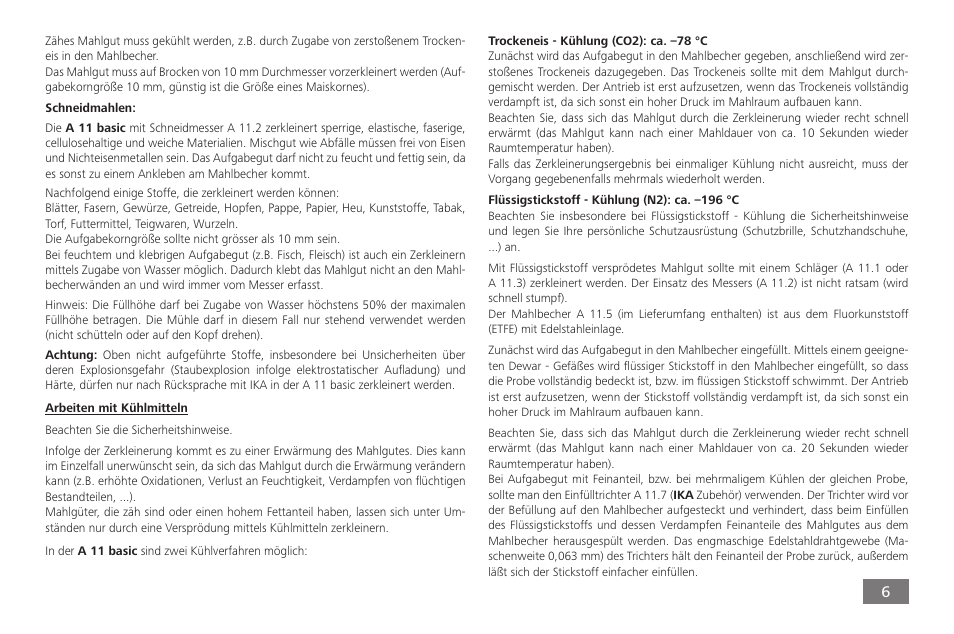 IKA A 11 basic User Manual | Page 6 / 60