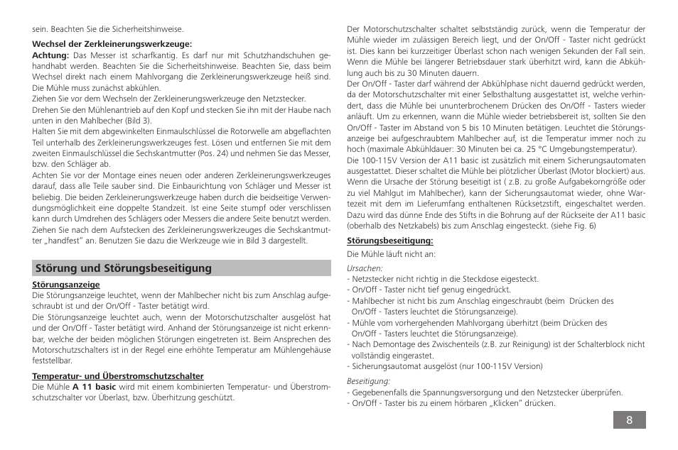 IKA A 11 basic User Manual | Page 8 / 60