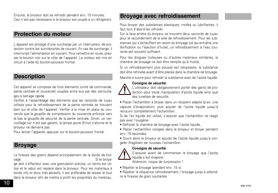 IKA M 20 Universal mill User Manual | Page 10 / 16