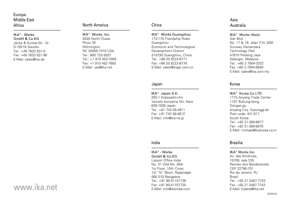 IKA M 20 Universal mill User Manual | Page 16 / 16