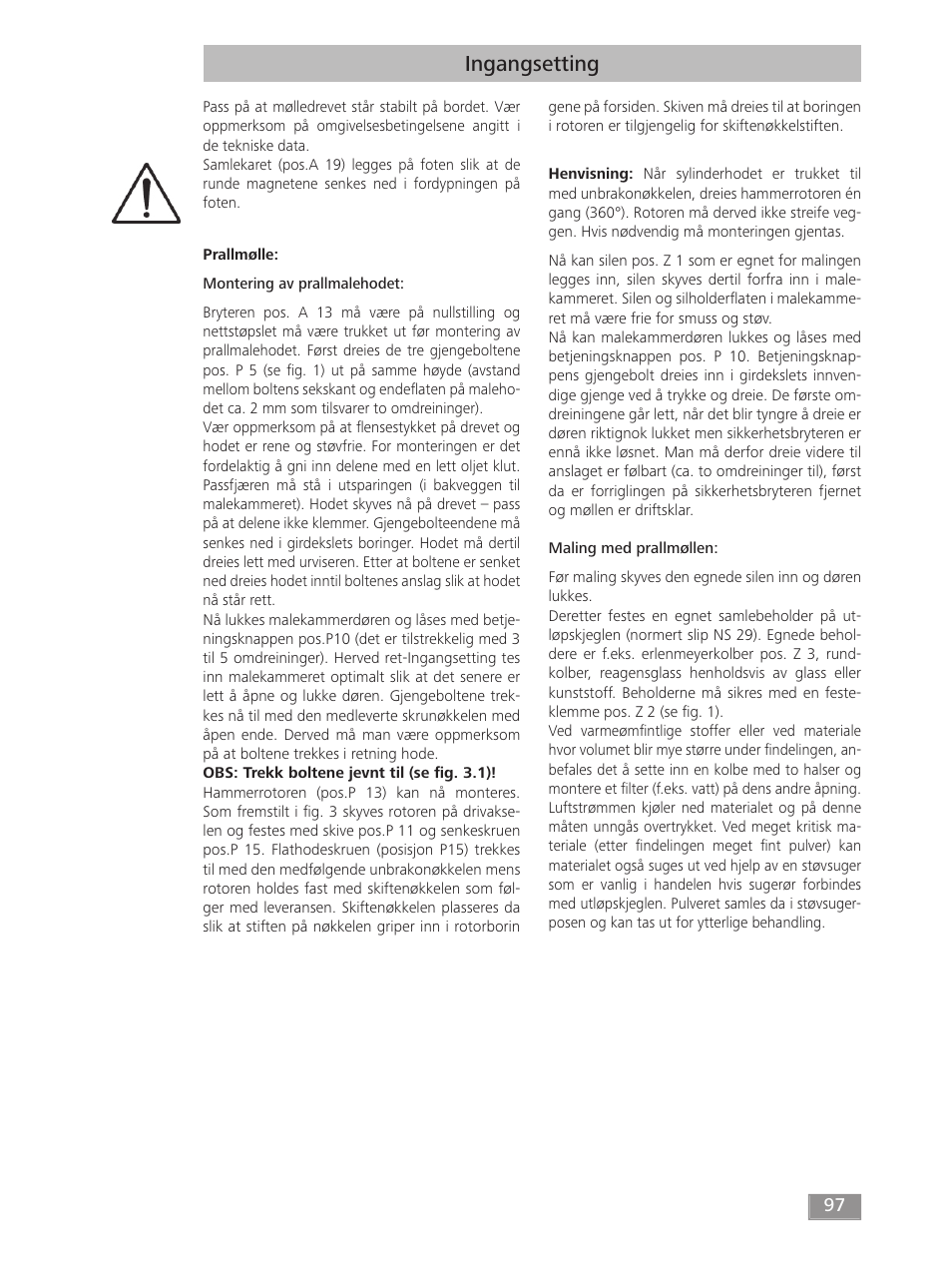 Ingangsetting | IKA MF 10 basic User Manual | Page 97 / 140