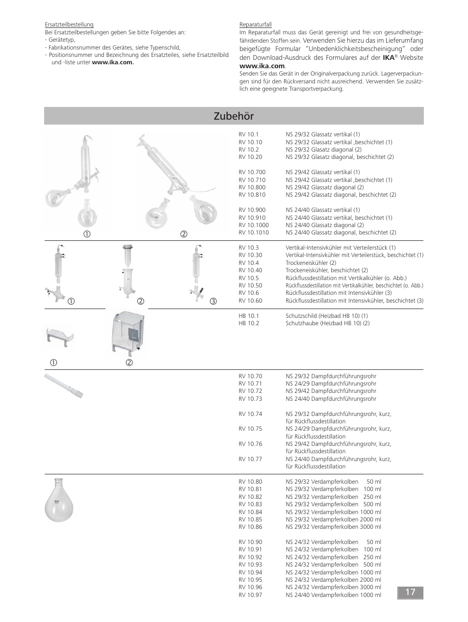 Zubehör | IKA RV 10 digital FLEX User Manual | Page 17 / 84