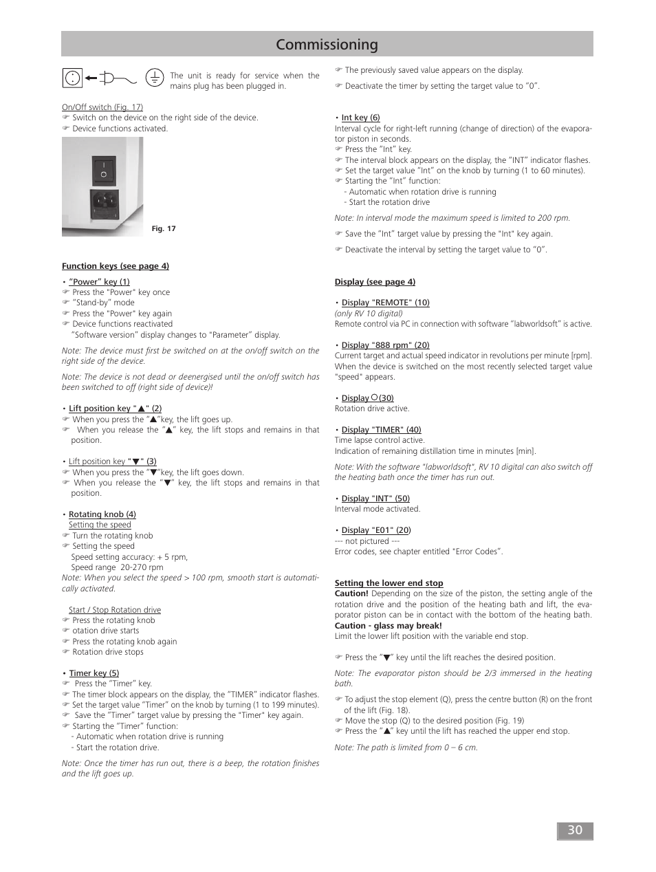 Commissioning | IKA RV 10 digital FLEX User Manual | Page 30 / 84