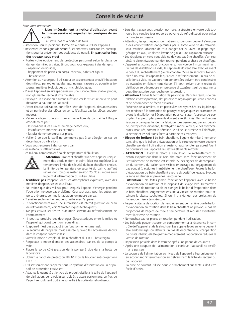 Conseils de sécurité | IKA RV 10 digital FLEX User Manual | Page 37 / 84