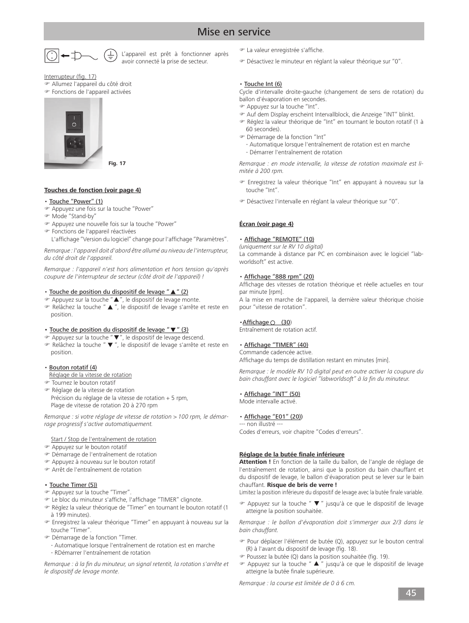 Mise en service | IKA RV 10 digital FLEX User Manual | Page 45 / 84