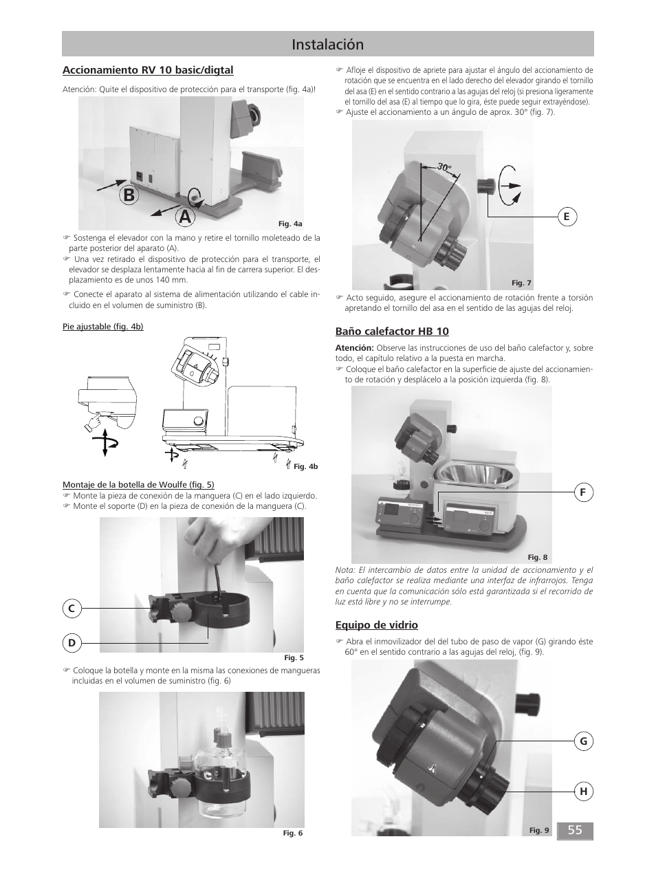 Instalación | IKA RV 10 digital FLEX User Manual | Page 55 / 84