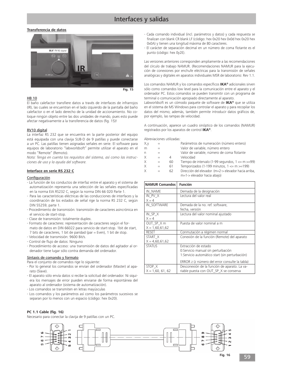 Interfaces y salidas | IKA RV 10 digital FLEX User Manual | Page 59 / 84