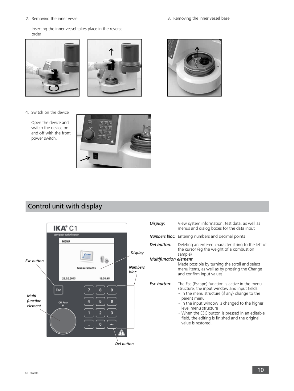 Control unit with display | IKA C 1 Package 1/10 User Manual | Page 10 / 44