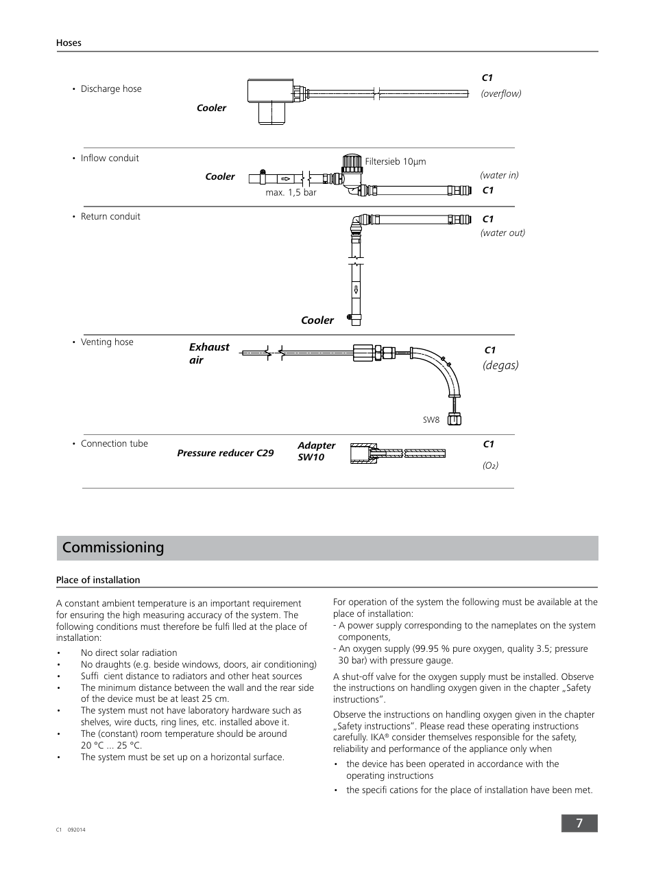 Commissioning, Degas) | IKA C 1 Package 1/10 User Manual | Page 7 / 44
