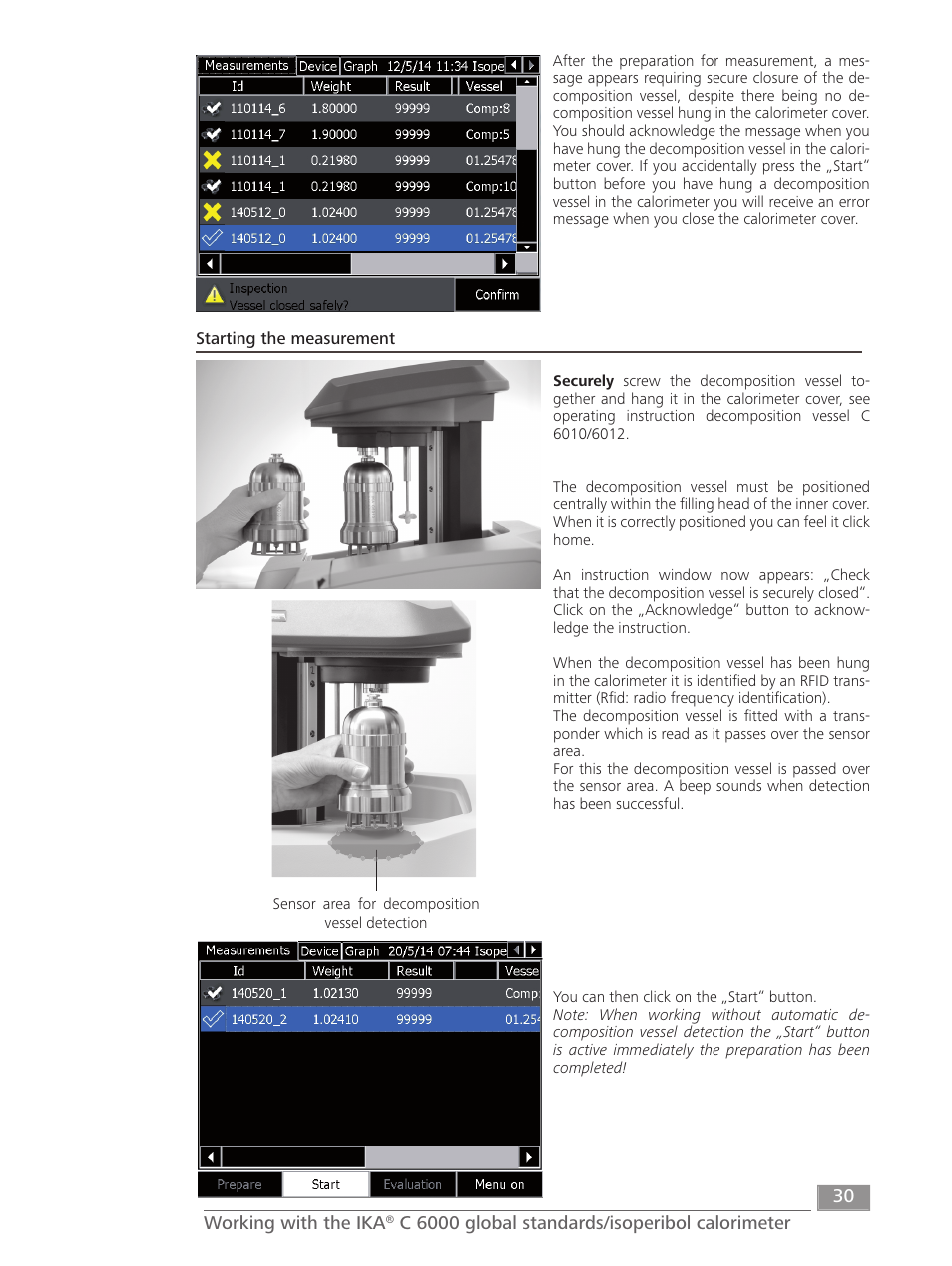IKA C 6000 isoperibol Package 2/12 User Manual | Page 30 / 64