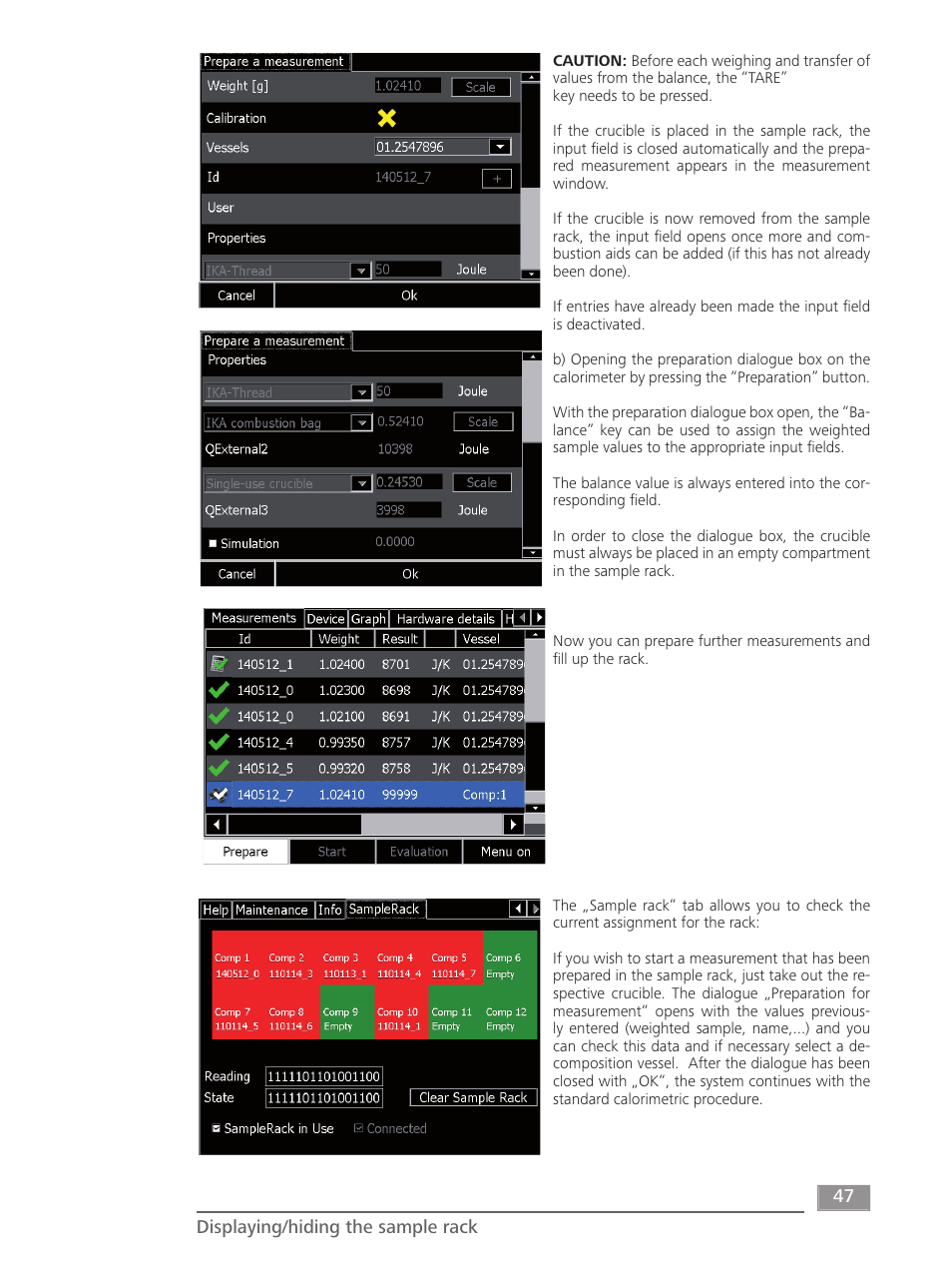 IKA C 6000 isoperibol Package 2/12 User Manual | Page 47 / 64