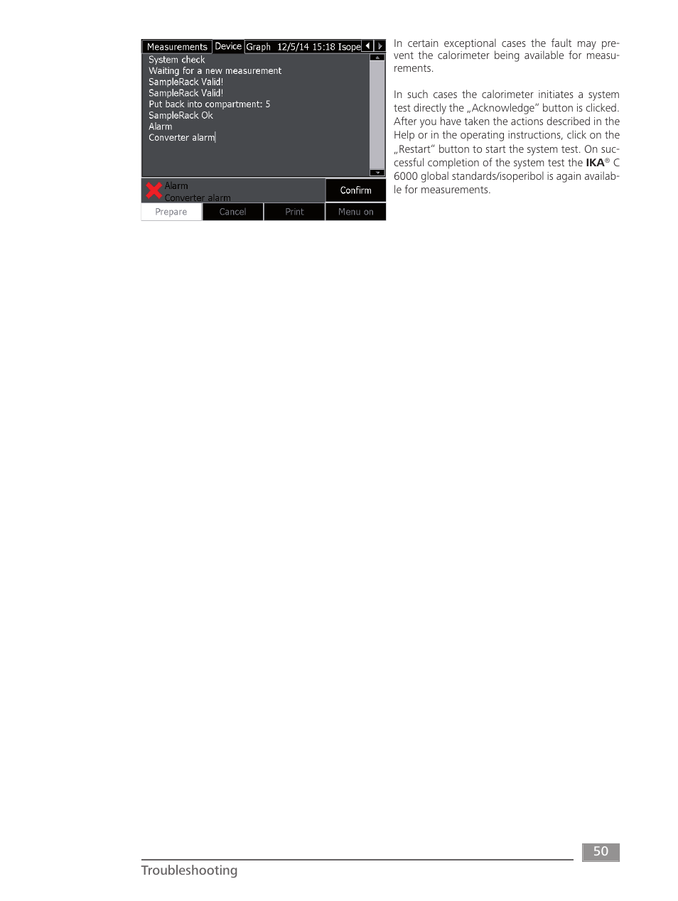 IKA C 6000 isoperibol Package 2/12 User Manual | Page 50 / 64