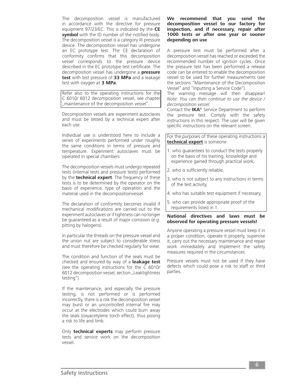 IKA C 6000 isoperibol Package 2/12 User Manual | Page 6 / 64