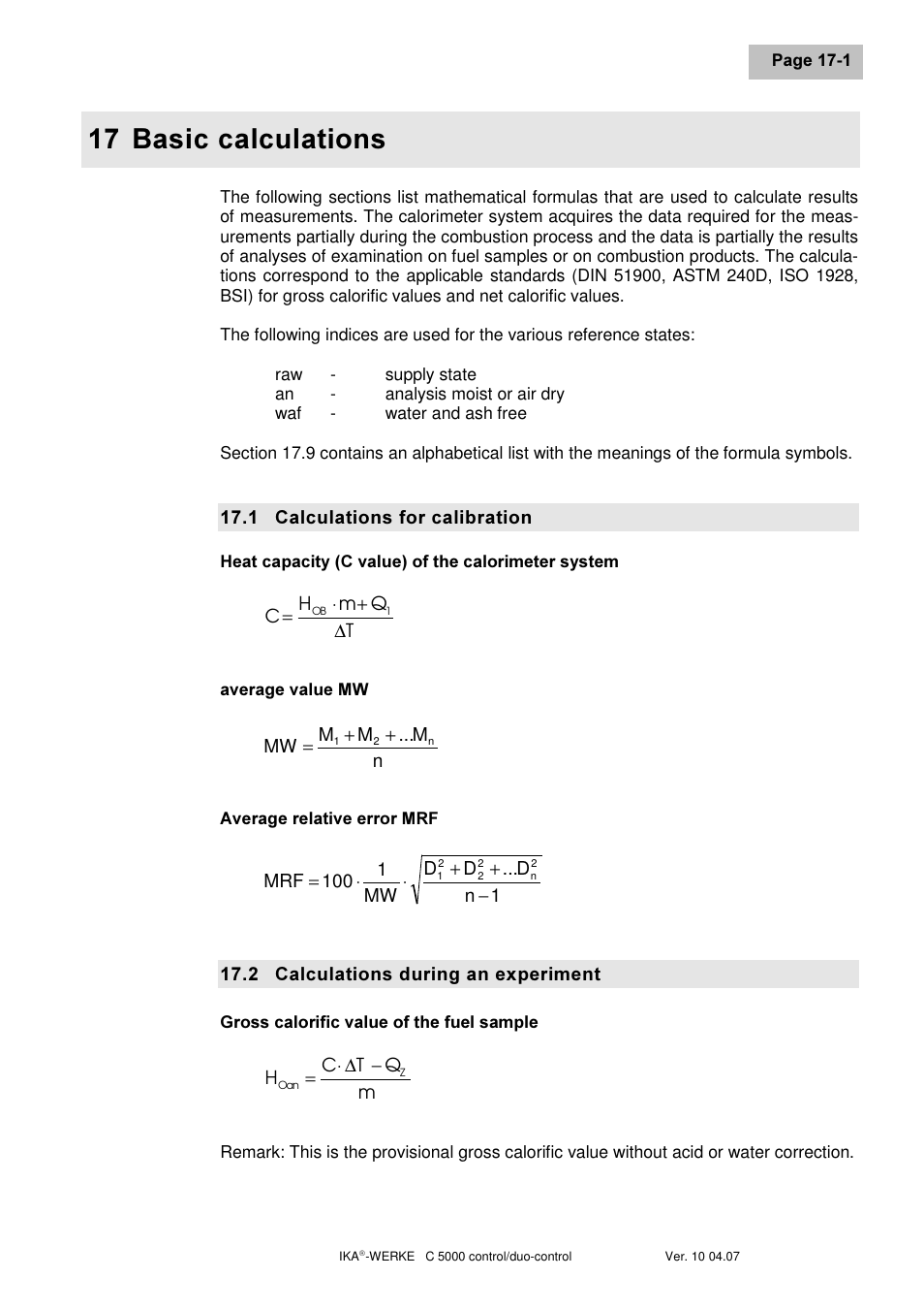 Dvlf fdofxodwlrqv | IKA C 5000 control Package 2/12 User Manual | Page 111 / 128