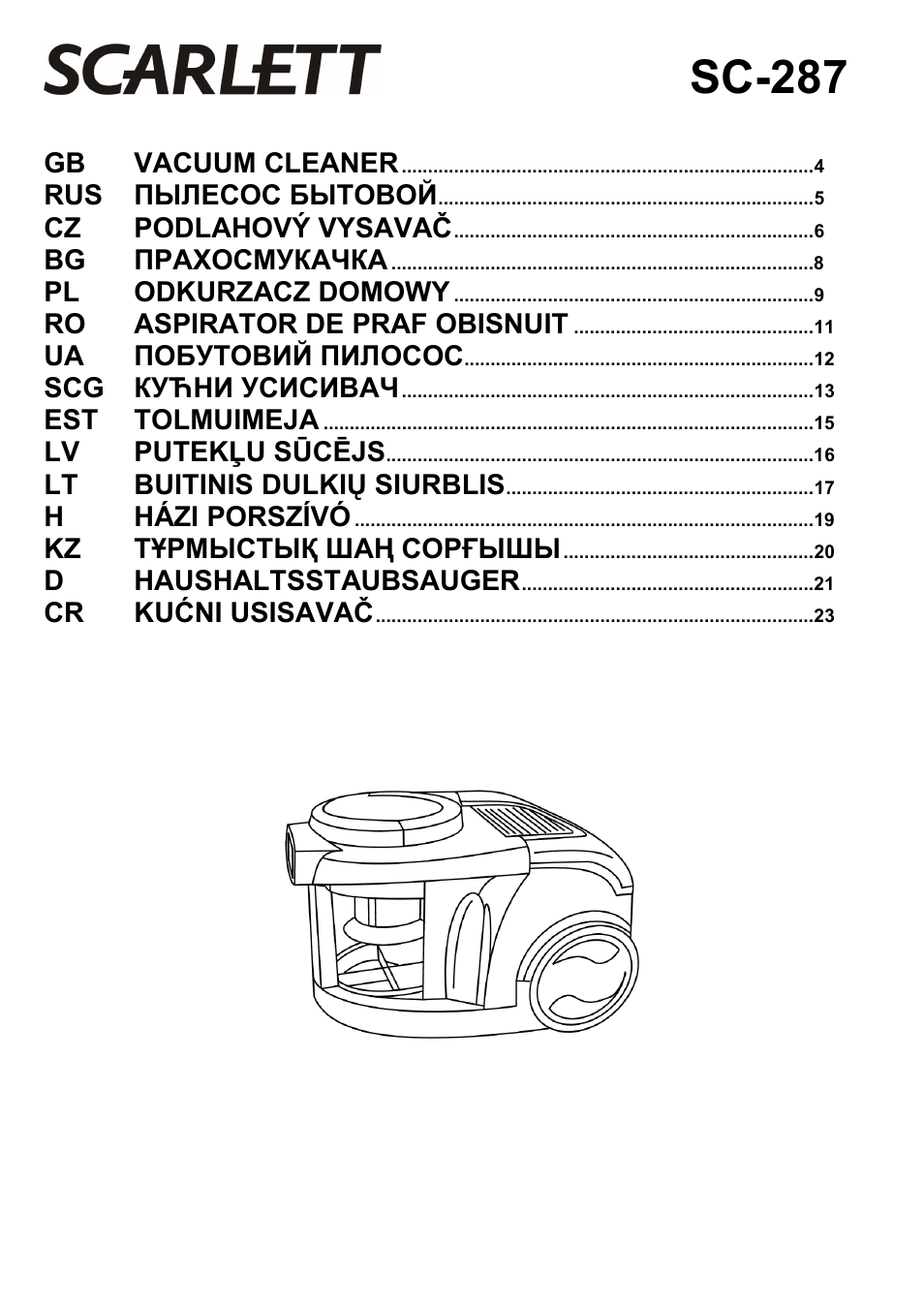 Scarlett SC-287 User Manual | 24 pages