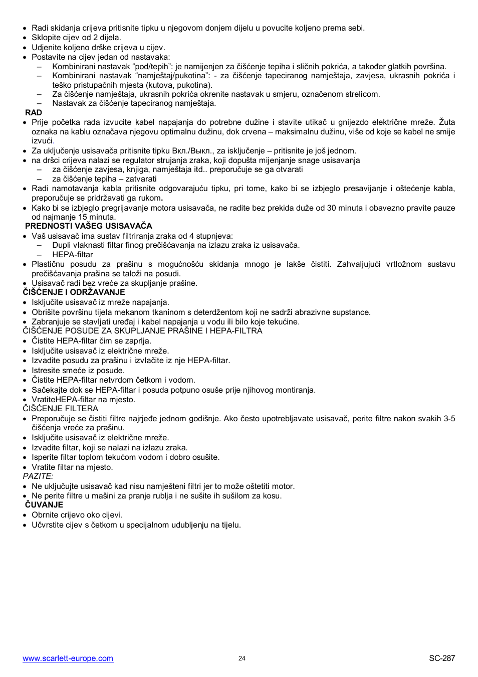 Scarlett SC-287 User Manual | Page 24 / 24