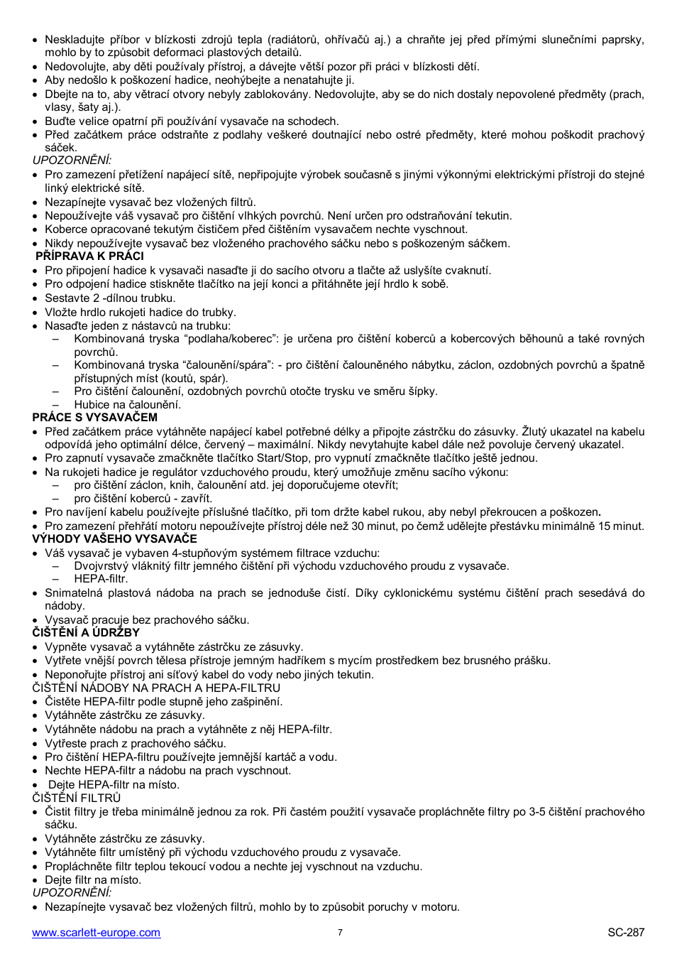 Scarlett SC-287 User Manual | Page 7 / 24