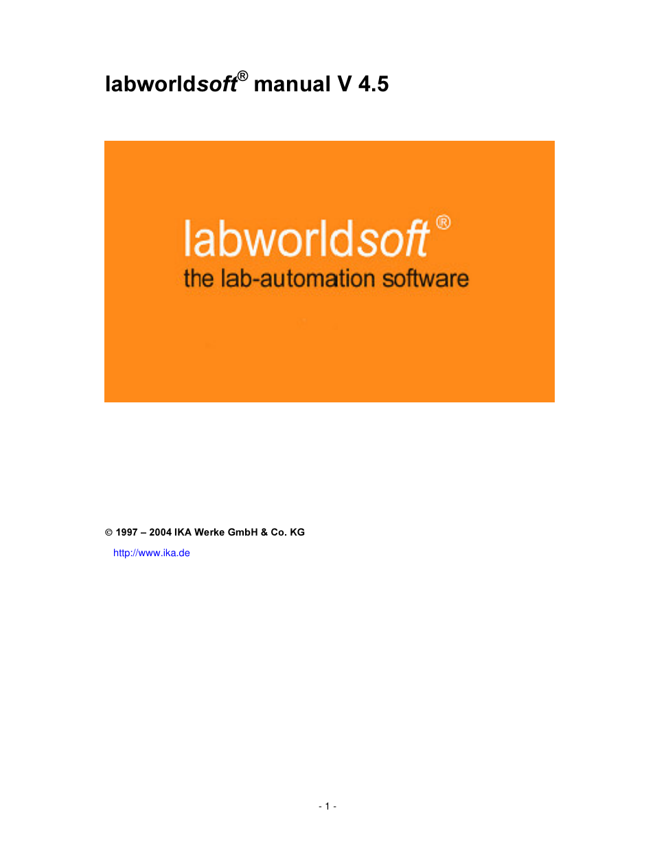 IKA labworldsoft User Manual | 158 pages