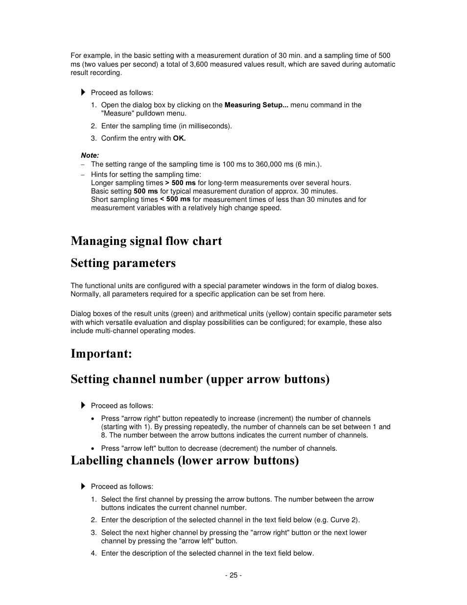0dqdjlqj vljqdo iorz fkduw 6hwwlqj sdudphwhuv, Dehoolqj fkdqqhov orzhu duurz exwwrqv | IKA labworldsoft User Manual | Page 25 / 158