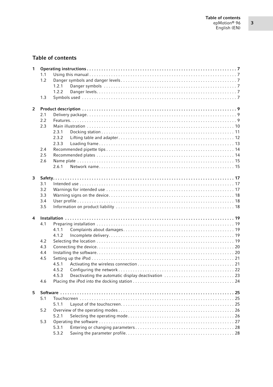 Eppendorf epMotion 96 User Manual | Page 3 / 76