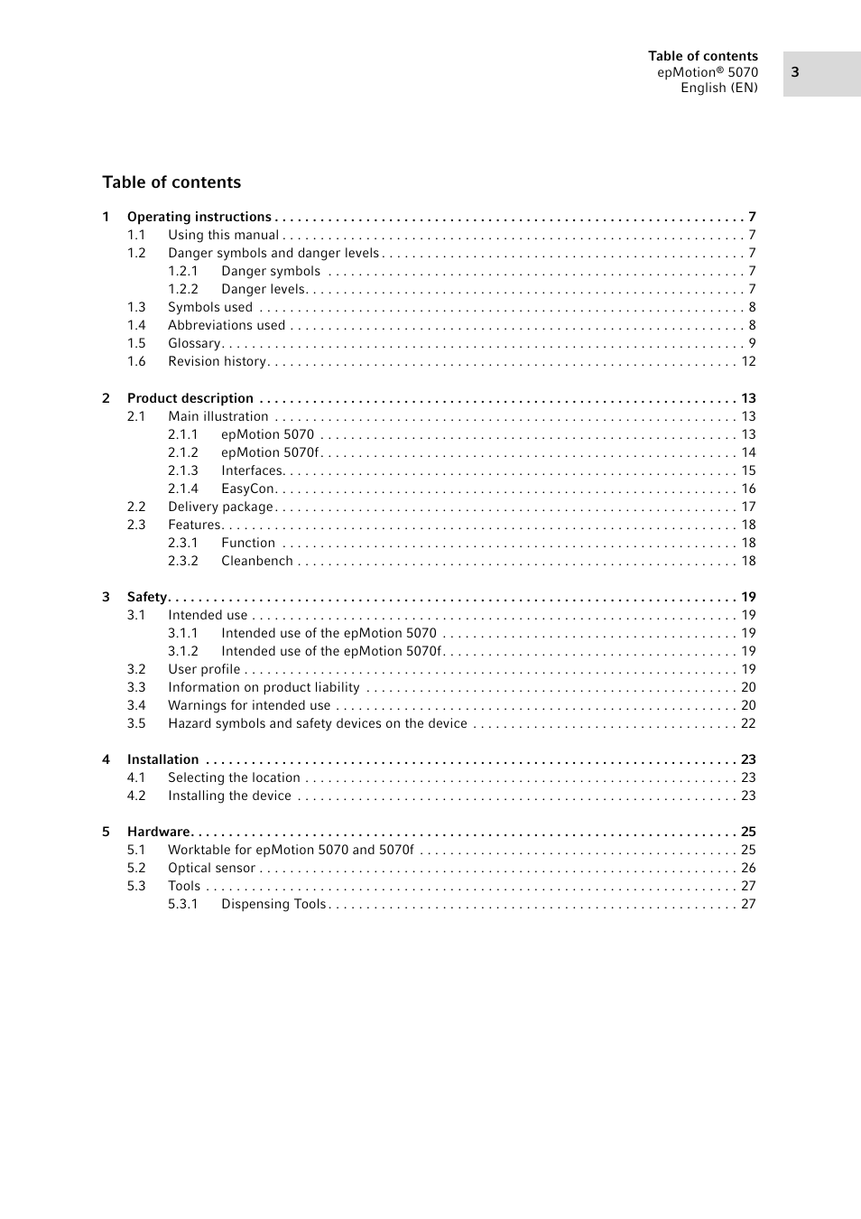 Eppendorf epMotion 5070 User Manual | Page 3 / 100