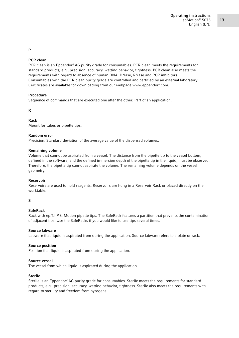 Eppendorf epMotion 5075 User Manual | Page 13 / 130