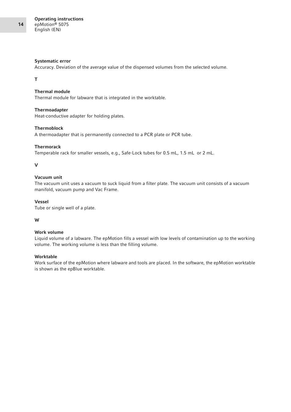 Eppendorf epMotion 5075 User Manual | Page 14 / 130