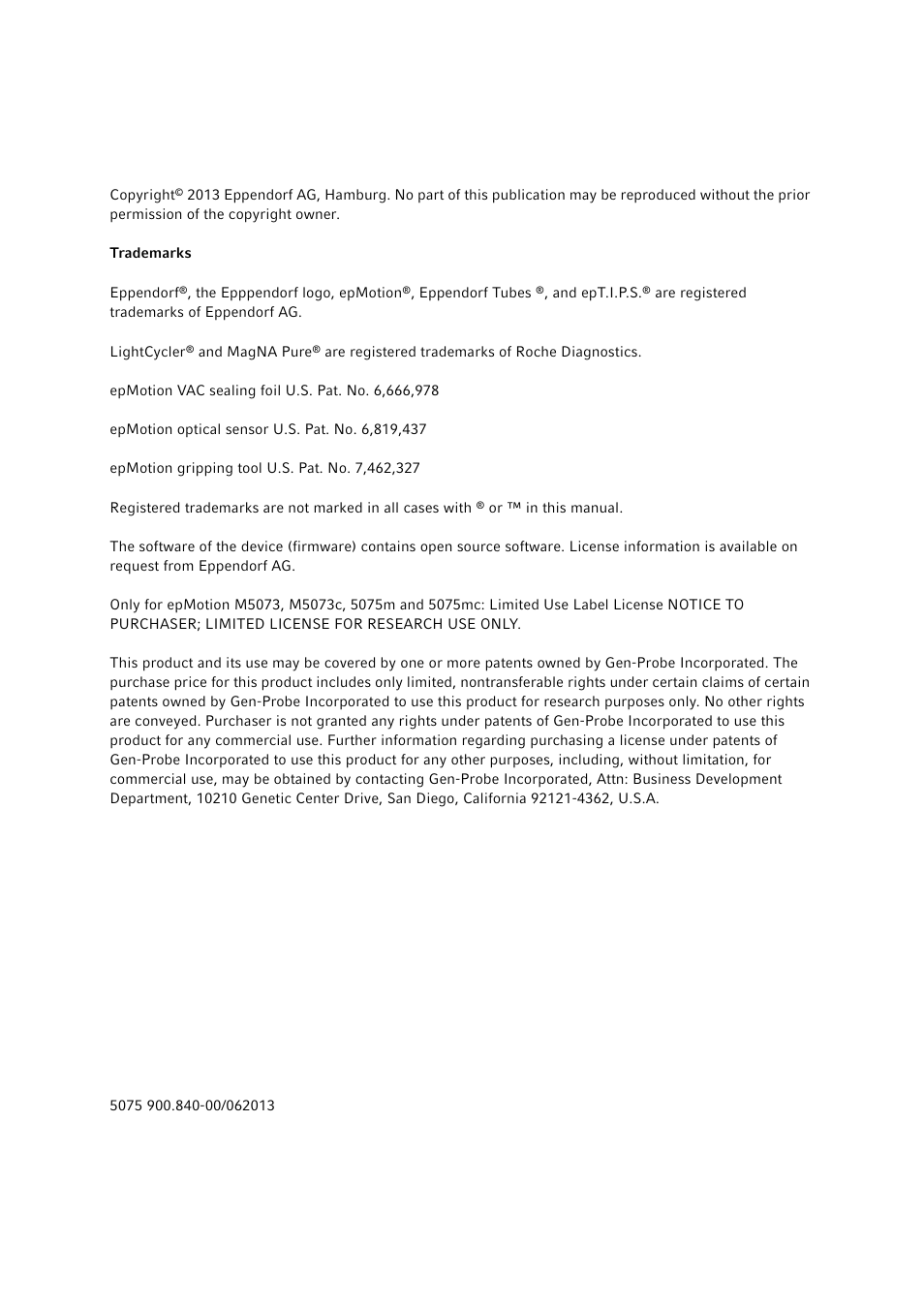 Eppendorf epMotion 5075 User Manual | Page 2 / 130