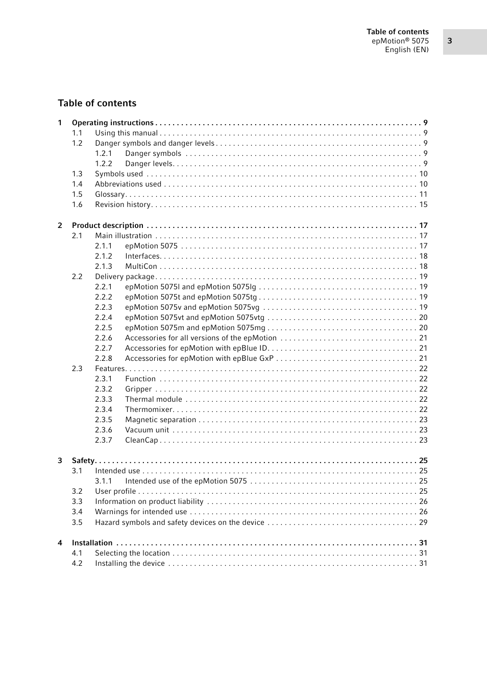 Eppendorf epMotion 5075 User Manual | Page 3 / 130