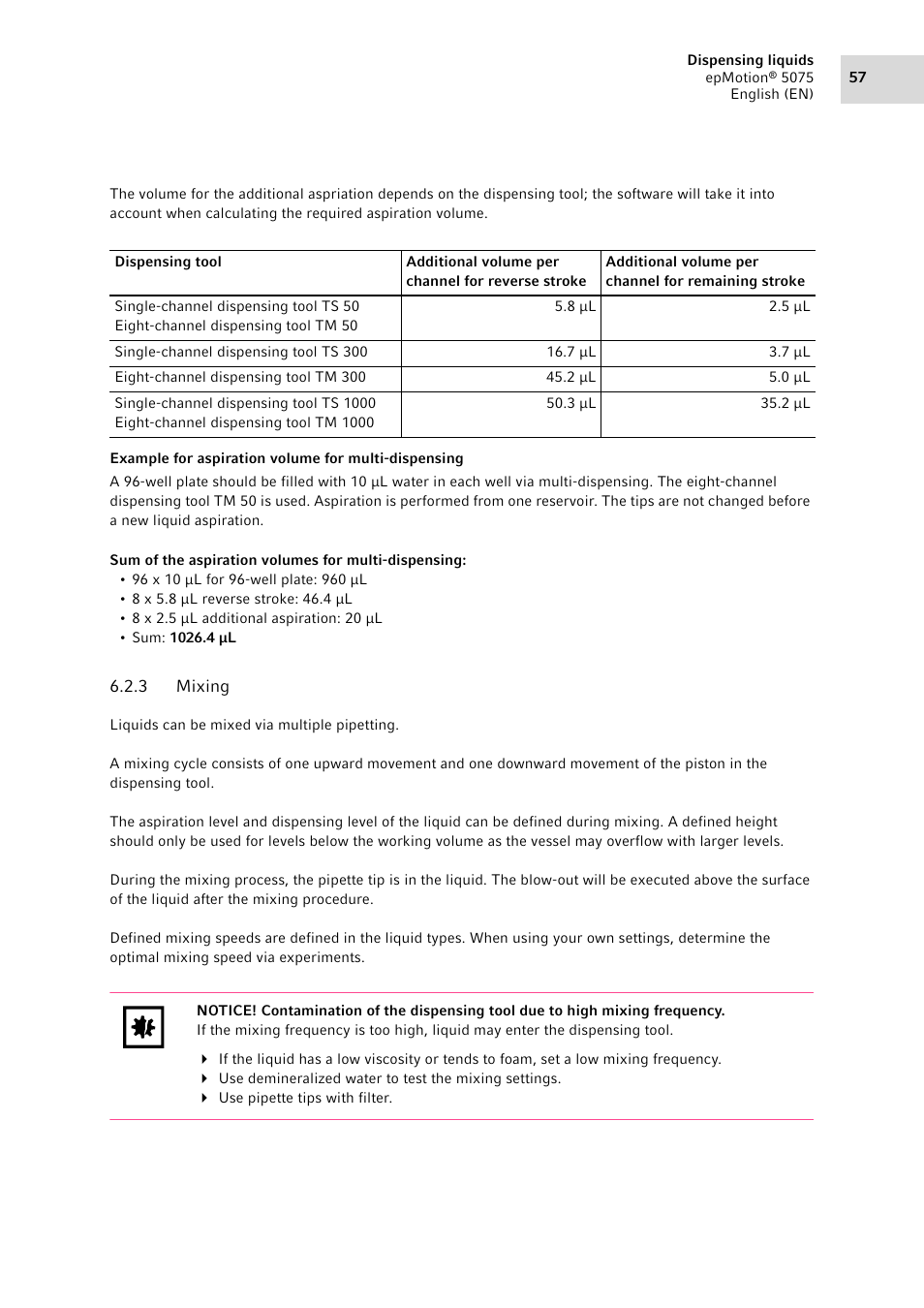 3 mixing, Mixing | Eppendorf epMotion 5075 User Manual | Page 57 / 130