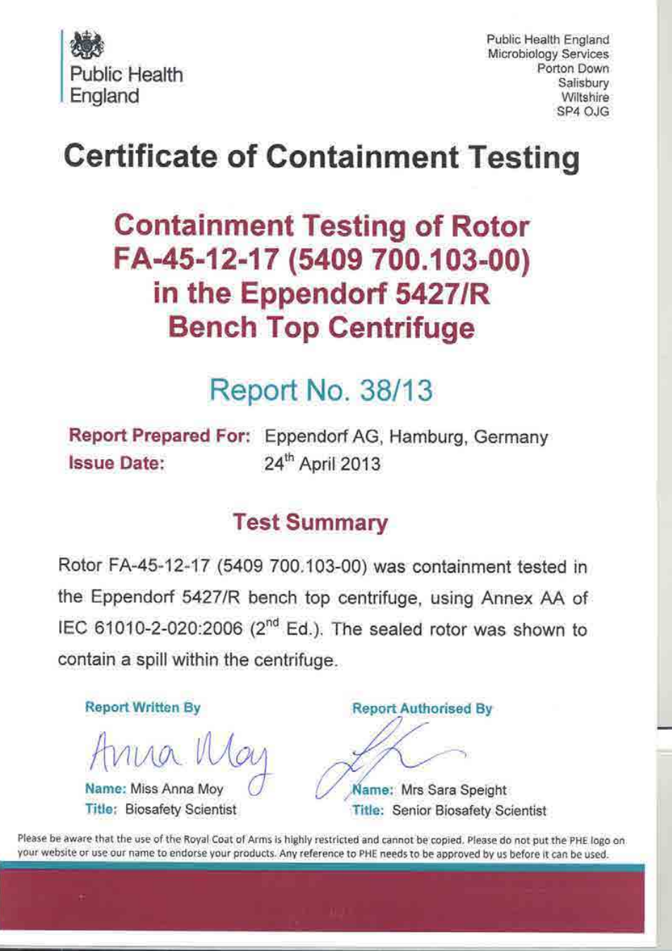 Eppendorf Centrifuge 5427 R User Manual | Page 60 / 64