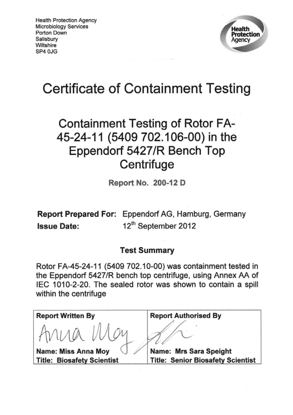 Eppendorf Centrifuge 5427 R User Manual | Page 98 / 104