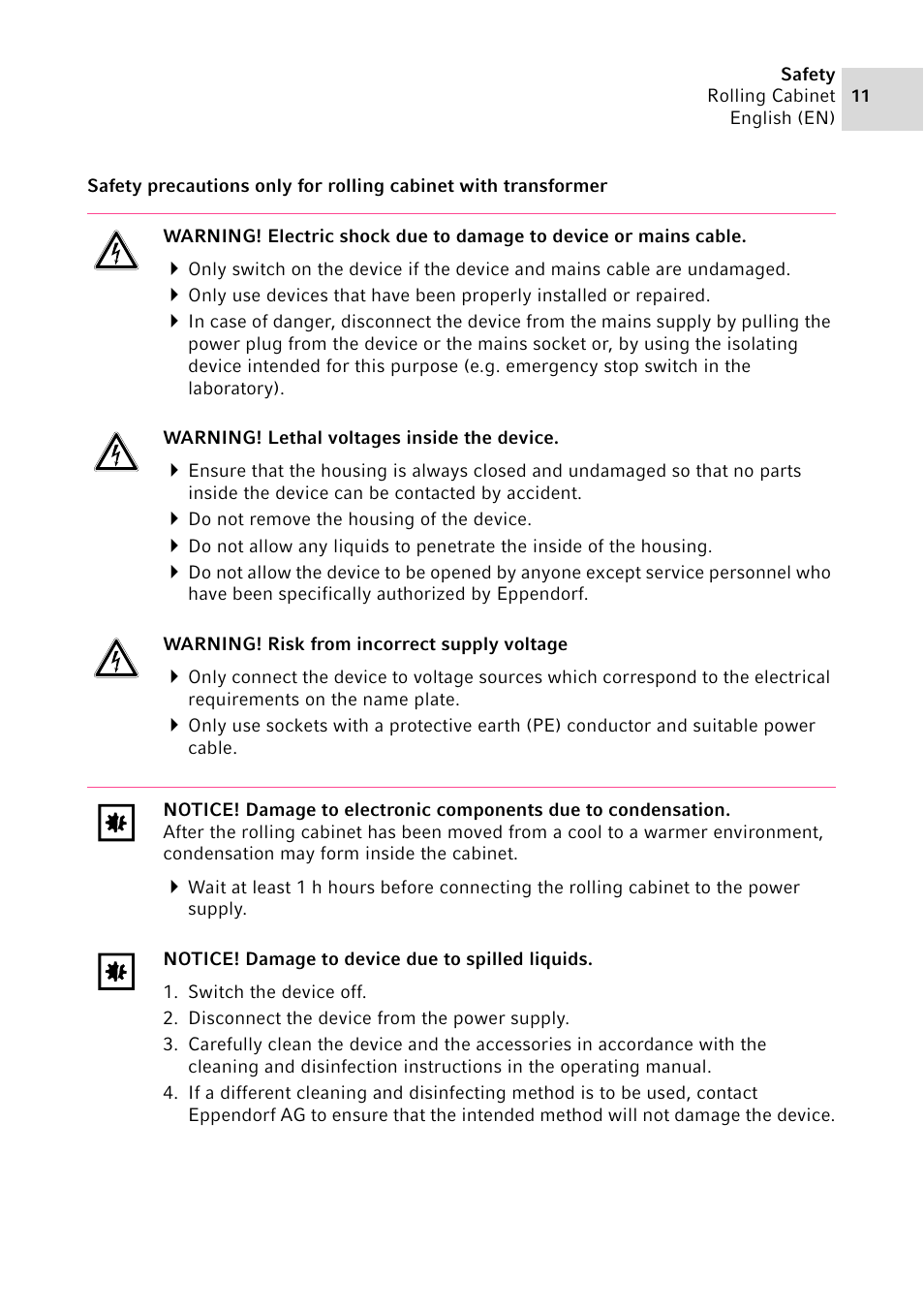 Eppendorf Rolling Cabinet User Manual | Page 11 / 34