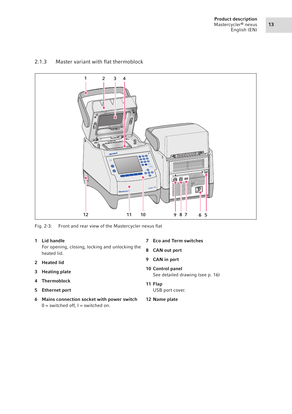 3 master variant with flat thermoblock, Master variant with flat thermoblock | Eppendorf Mastercycler nexus User Manual | Page 13 / 118