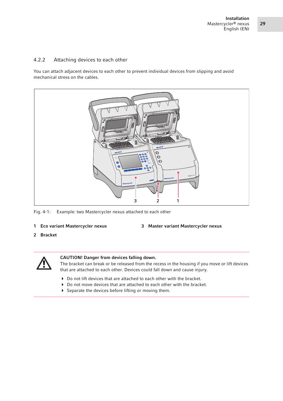 2 attaching devices to each other | Eppendorf Mastercycler nexus User Manual | Page 29 / 118
