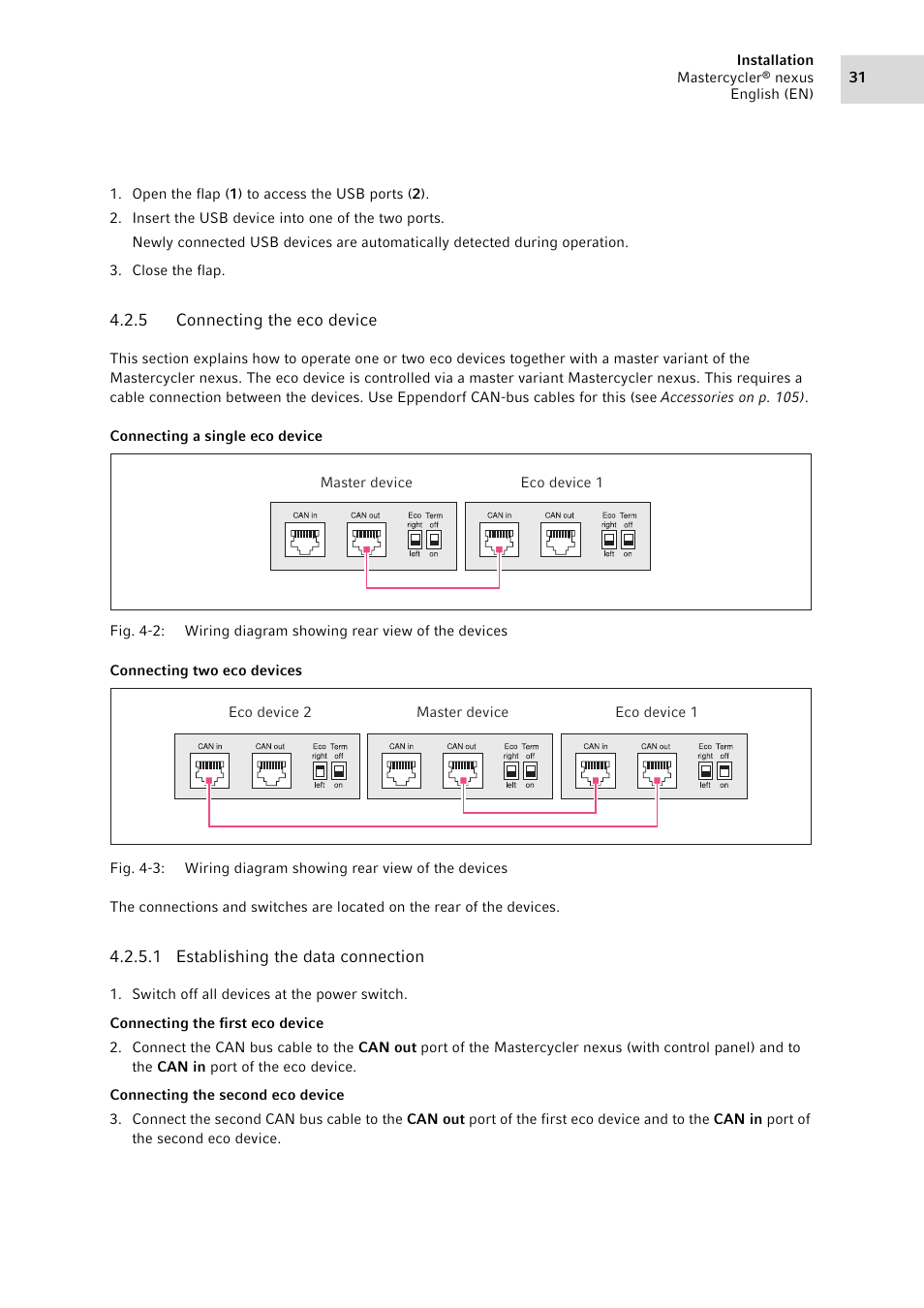 5 connecting the eco device | Eppendorf Mastercycler nexus User Manual | Page 31 / 118