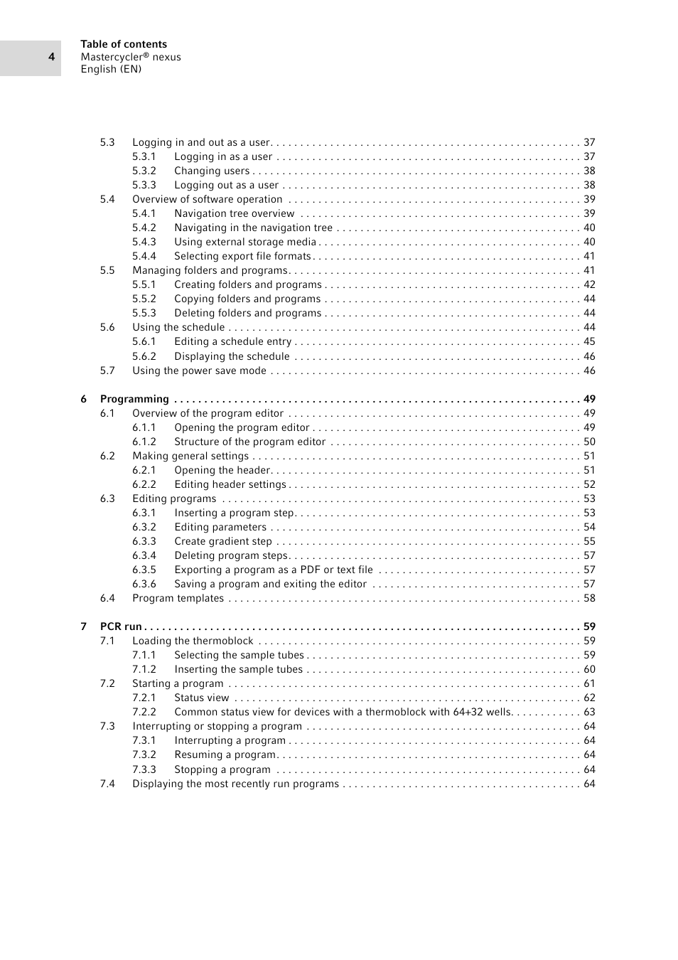 Eppendorf Mastercycler nexus User Manual | Page 4 / 142