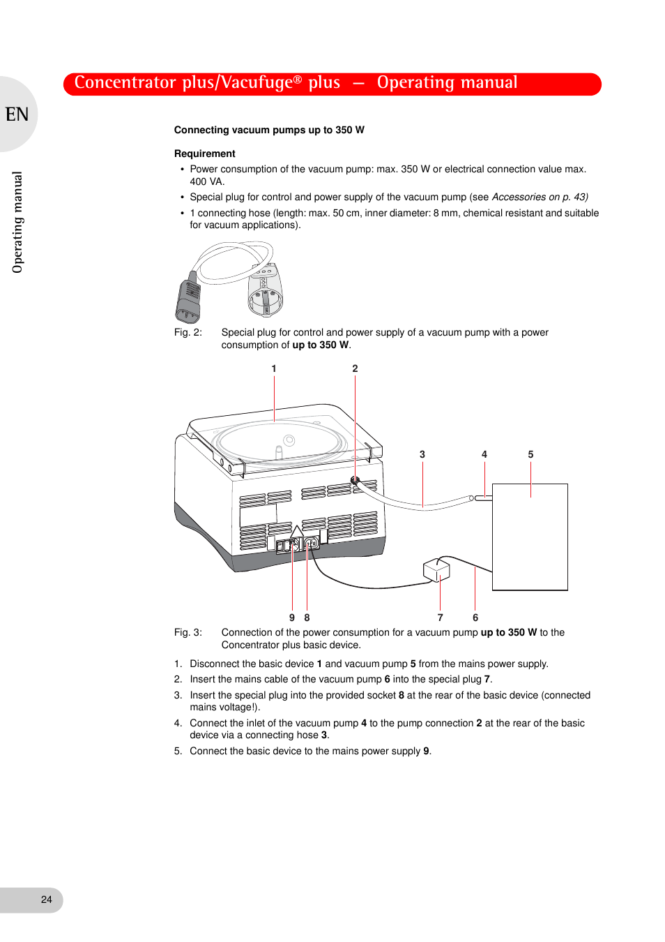 Oper at ing man u al | Eppendorf Concentrator plus (New Design) User Manual | Page 24 / 48