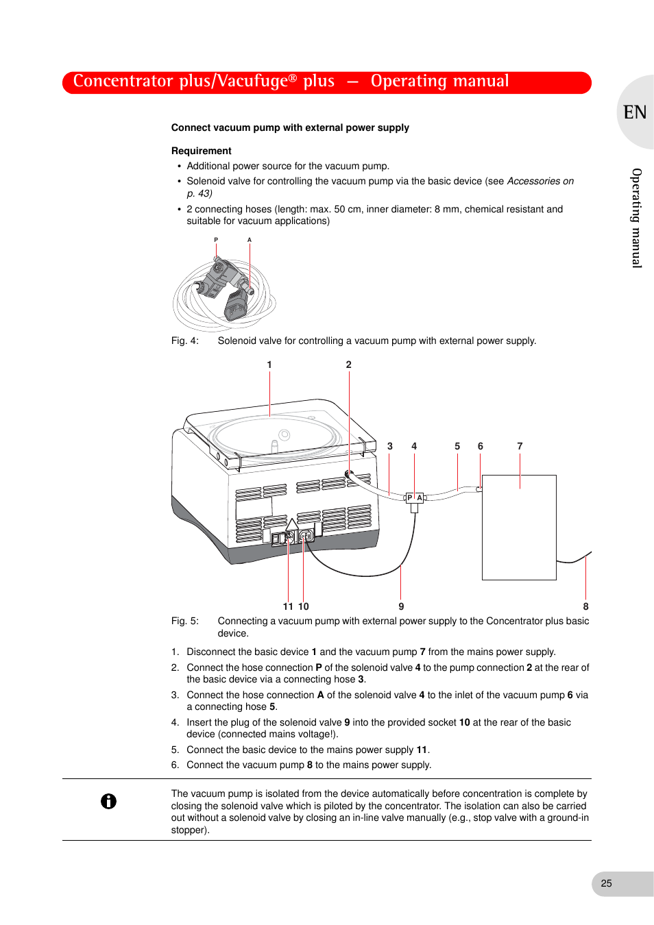 Operating manual | Eppendorf Concentrator plus (New Design) User Manual | Page 25 / 48