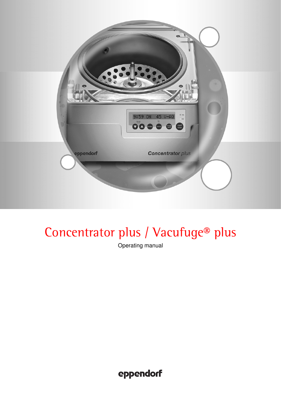 Eppendorf Concentrator plus User Manual | 43 pages