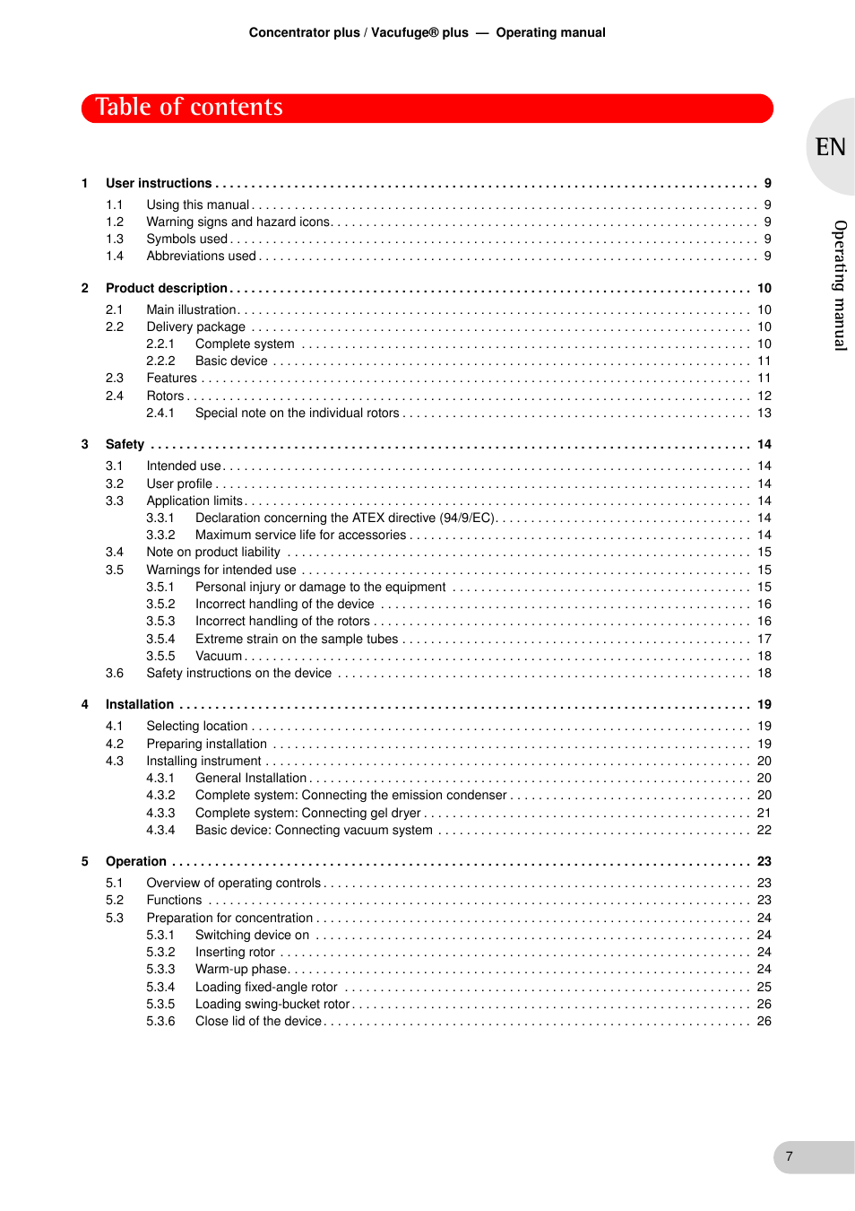 Eppendorf Concentrator plus User Manual | Page 5 / 43