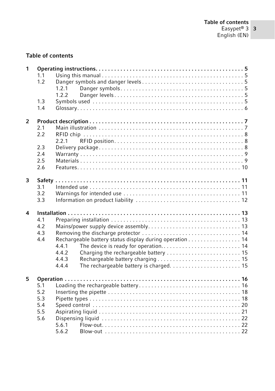 Eppendorf Easypet 3 User Manual | Page 3 / 38