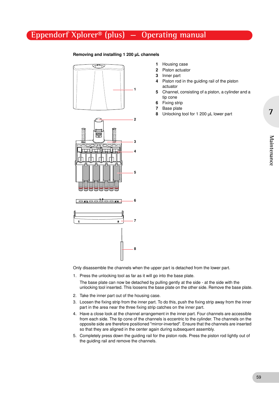 Eppendorf xplorer® (plus) — operating manual, Maintenance | Eppendorf XplorerPlus User Manual | Page 59 / 74